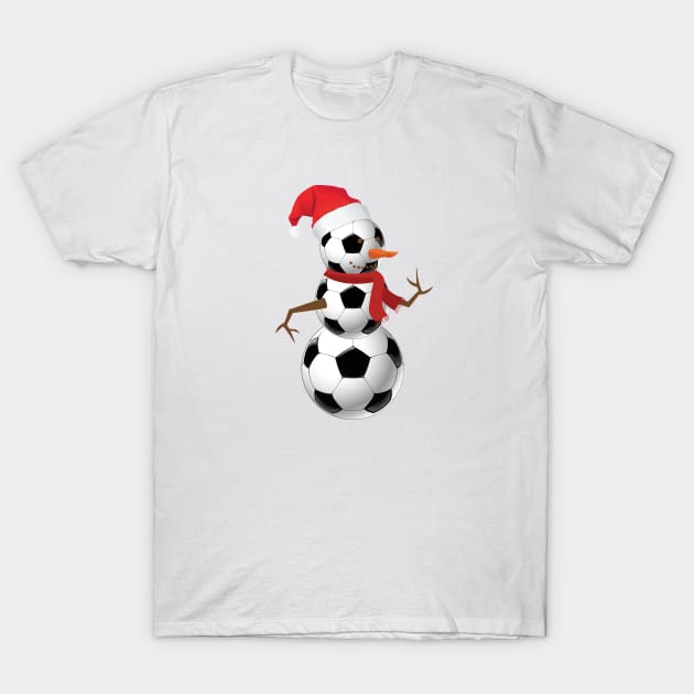 Football Snowman Christmas T-Shirt by Skylane